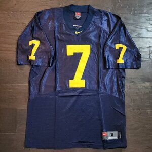 Michigan Wolverines Navy Nike jersey with yellow tackle twill #7.  Size Small